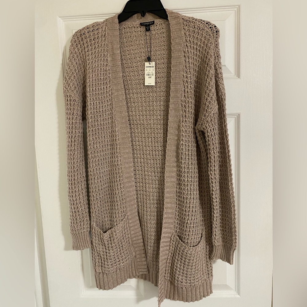 Express beige sweater cardigan brand new size medium
